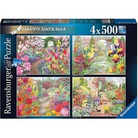 Ravensburger Puzzle 4x500pc - Happy Days No. 4 Glorious Gardens