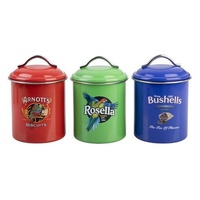 Rojo - Arnott's Bushells & Rosella Canisters - Red Blue & Green (Set of 3)