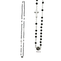 Rosary Crystal Necklace - Black