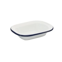 Bakemaster - Enamel Rectangular Pie Dish - 16 x 12 x 4cm