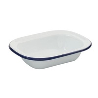 Bakemaster - Enamel Rectangular Pie Dish - 18 x 14 x 4cm