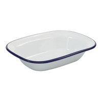 Bakemaster - Enamel Rectangular Pie Dish - 20 x 15 x 5cm