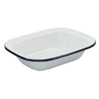 Bakemaster - Enamel Rectangular Pie Dish - 24 x 18 x 5cm