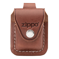 Zippo Pouch - Brown Leather with Loop