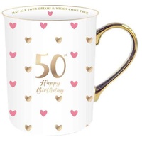 Sweet Heart Gold Handle Mug - 50th