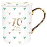 Sweet Heart Gold Handle Mug - 70th