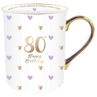 Sweet Heart Gold Handle Mug - 80th