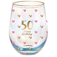 Sweet Heart Stemless Glass - 50th