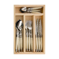 Jean Dubost Laguiole Simplicite - 24pc Cutlery Set Ivory 