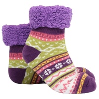 Slumbies - Nordic Sherpa Lined Socks Purple