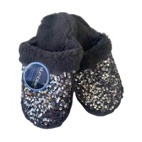 Slumbies Ladies Sequin Glam Slide Silver - Medium