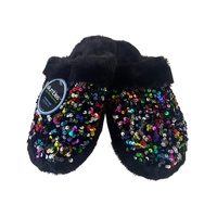 Slumbies Ladies Sequin Glam Slide Multi - XLarge