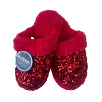 Slumbies Ladies Sequin Glam Slide Ruby - XLarge