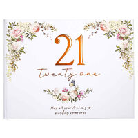 Floral 21st Birthday Guest Book