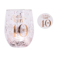 Splosh Celebration - Glitter Stemless Glass & Badge Set - 40