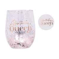 Splosh Celebration - Glitter Stemless Glass & Badge Set - Birthday