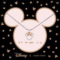 Disney X Short Story Necklace Minnie Ears Stencil - Diamante Silver