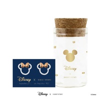 Disney X Short Story Earrings Minnie Ears Stencil Silver - Diamante