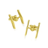 Disney Couture Kingdom - Star Wars - TIE Fighter Cufflinks Yellow Gold