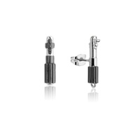 Disney Couture Kingdom - Star Wars - Darth Vader and Luke Skywalker Lightsaber Stud Earrings White Gold and Gunmetal Plated