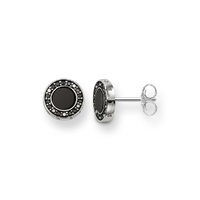 Thomas Sabo Earrings - Classic Pavé Black Stones with Onyx Silver Studs