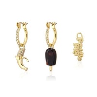 Streets Couture Kingdom - Paddle Pop - Crystal Mini Hoop Earrings Yellow Gold