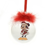 Disney Christmas By Widdop And Co Bauble - Feather Glass Minnie