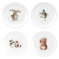 Royal Worcester Wrendale Coupe Plates - Hare, Duck, Mouse, Squirrel (Set of 4)
