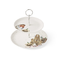 Royal Worcester Wrendale Designs 2-Tier Cake Stand - Robbin & Bunny