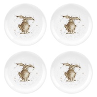 Wrendale Designs By Royal Worcester Coupe Plates - Hare Set of 4