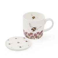 Wrendale Designs By Royal Worcester Mug And Coaster - Flight of the Bumblebee