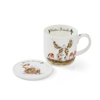 Wrendale Designs By Royal Worcester Christmas Mug and Coaster - Winter Friends