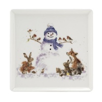 Royal Worcester Wrendale Christmas Square Snowman Plate