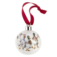 Royal Worcester Wrendale Christmas Bauble - All Wrapped Up