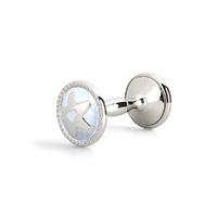 Whitehill Baby - Silverplated Dumbell Rattle - Blue Star