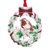Whitehill Christmas - Wreath with Robin Hanging Ornament