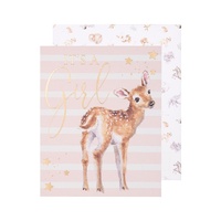 Wrendale Designs Greeting Card - Loved Deerly 'It's A Girl'