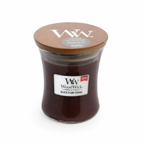 WoodWick Medium Candle - Black Plum Cognac 
