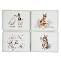 Wrendale Designs by Pimpernel Placemats - 'Wildflower' Animal Set of 4 Regular