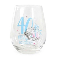 Tatty Teddy Me To You Stemless Wine Glass - 40th Birthday