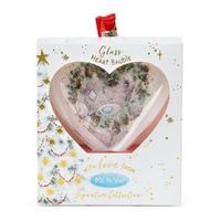 Tatty Teddy Me To You Christmas Hanging Ornament - Signature Glass Heart